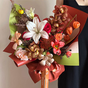 Carta Bouquet floreale impermeabile per fioristi di <span class=keywords><strong>colore</strong></span> ispessito blocco fiore carta da imballaggio PE singolo per san valentino - Product Image 5