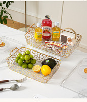 Plat à fruits rectangulaire en PET de qualité alimentaire, écologique, avec couvercle et poignée, design moderne et luxueux, durable pour les mariages et les fêtes