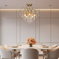 Lustre moderne en fer forgé avec design cristal E12 pour cuisine et salle à manger - Expédition depuis l'entrepôt américain