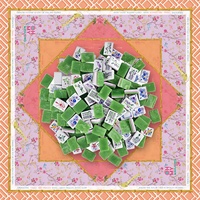 En stock : Ensemble de Mahjong américain de luxe en acrylique avec tapis de jeu floral, 166 tuiles, tapis antidérapant pour clubs, 4 joueurs, expédition immédiate, tapis de Mahjong