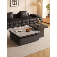Table basse carrée moderne et minimaliste en pierre, table à thé de luxe décorative et portable pour salon et petit appartement