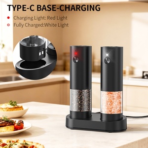 Molinillo de pimienta recargable por USB, juego de molinillos eléctricos de sal y pimienta, molinillo eléctrico recargable de especias, sal y pimienta - Product Image 6