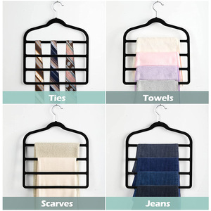 <strong>4</strong>-Fold Velvet Hangers Space-Saving Scarf &amp; Trouser <strong>Rack</strong> for Household Dress Shop Hotel Kitchen for Travel Clothes Tools Storage - Product Image 4