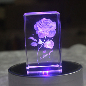 Honor của tinh thể <span class=keywords><strong>3D</strong></span> laser pha lê trống Rose <span class=keywords><strong>Cube</strong></span> đầy màu sắc LED ánh sáng cơ sở pha lê Cubic - Product Image 3