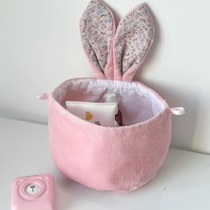 Adorables Bolsas de Regalo con Orejas de Conejo y Diseño Floral, Decoración Festiva, Bolsa de Peluche Dulce, Bolsa de Almacenamiento con Cordón - Product Image 4