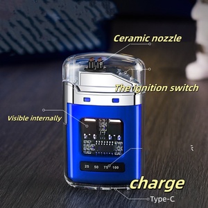 <span class=keywords><strong>ไฟฉาย</strong></span>กันลม ไฟแช็กแบบชาร์จได้ ไฟแช็กพลาสม่าอาร์คคู่ พร้อมหน้าจอแสดงพลังงานแบบดิจิตอล - Product Image 3