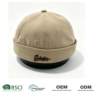 Casquettes personnalisées sans visière pour femmes et hommes, bonnets en velours côtelé, casquettes Docker, casquettes de marin, casquettes skull