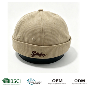 Casquettes personnalisées sans visière pour femmes et hommes, bonnets en velours côtelé, casquettes Docker, casquettes de marin, casquettes skull - Product Image 1