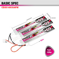 CODDAR 3S 1400MAH 11.1V 35C SM prise AirSoft AirGun Soft Bullet Gun Hunting RC LiPo batterie Pack haute décharge cellule puissante