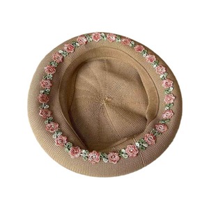 Fufan printemps/été mince doux brodé petite fleur béret pour les femmes avec tout tricoté peintre Bud chapeau pour montrer <span class=keywords><strong>petit</strong></span> visage - Product Image 5