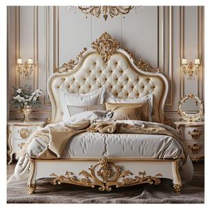 Muebles de hotel tamaño king de madera baratos simples blancos de lujo, cama de dormitorio, de tamaño king - Product Image 6