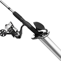 HANSE – support de canne à pêche fixe en acier inoxydable, support de canne estampillée avec couvercle noir, accessoires marins