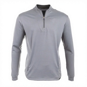 T-shirt de compression à manches longues pour homme, 100 % coton, 180 grammes, fermeture éclair 1/4, séchage rapide, respirant, anti-boulochage, écologique - Product Image 3