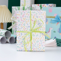 Taille personnalisée Saint Valentin petit Cactus licorne frais imprimé enduit artisanat autocollants en papier d'emballage cadeau pour l'emballage de cadeau