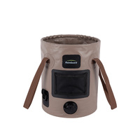 Cubo Plegable Portátil de PVC de 20L con Válvula, Bolsa de Almacenamiento de Gran Capacidad de 3mm de Grosor