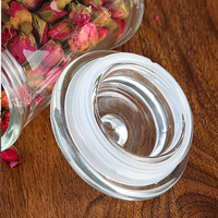 Pot en verre à large ouverture pour le rangement de la cuisine et l'organisation de la buanderie, récipient en verre transparent pour biscuits, bonbons, sucre, farine, noix