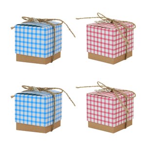 <span class=keywords><strong>Caja</strong></span> de papel cuadrada a cuadros de <span class=keywords><strong>dos</strong></span> colores, cajas de recuerdo de fiesta de chocolate <span class=keywords><strong>para</strong></span> dulces de bebé, decoración de Baby Shower, favores de mesa, mesa de <span class=keywords><strong>cena</strong></span> de cumpleaños - Product Image 1