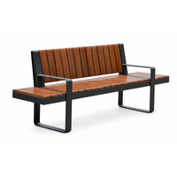 Banc moderne en acier inoxydable avec dossier pour les emplacements extérieurs pittoresques