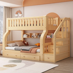Litera Doble <span class=keywords><strong>de</strong></span> <span class=keywords><strong>Madera</strong></span> para Niños con Escaleras <span class=keywords><strong>de</strong></span> Diseño Moderno y Tamaño Personalizado para Dormitorio - Product Image 6