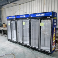 Réfrigérateur commercial pour boissons de magasin de proximité, vitrine réfrigérée à refroidissement par air, réfrigérateur vertical mécanique à 2 portes