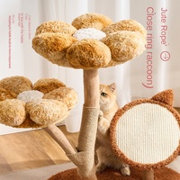 Griffoir pour chat en sisal avec tissu chaud d'hiver, style 'Wind' adorable, nid intégré et planche à griffer pour le sommeil, adapté aux chats multiples