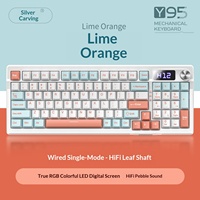 YINDIAO Y95 95+1 Key Wired Mechanical Keyboard Gasket Hot Swappable RGB 1600M Colors PBT Keycaps for Gaming Office
