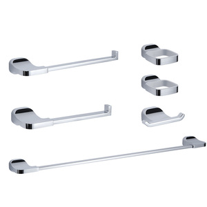 Walter Bath Hardware Set Chrome Wall-Mounted Six-Piece Towel Rack Storage Kit Corrosion Prevention - Product Image 1