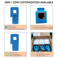 Transformador de Corriente de Núcleo Dividido YHDC SCT013-RJ11, Salida de Voltaje 0.333V/1V CA, Entrada 5-100A, Precisión del 1%, Núcleo de Ferrita, Conector RJ11