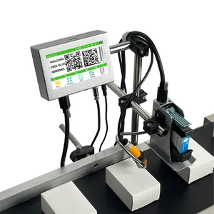 Impressora industrial de jato de inkjet automático de alta resolução na tabela transportadora ou alimentador de pagamentos