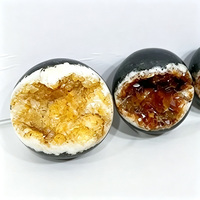 Vente en gros de sphères de citrine géode naturelles polies de haute qualité pour la décoration de la maison et les cadeaux