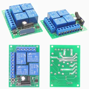 433Mhz 4 canales código de aprendizaje inalámbrico 12V interruptor de control remoto y kit de controlador para puerta