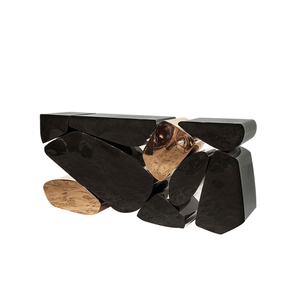 โต๊ะคอนโซลทรงสี่เหลี่ยมทำจากโลหะสีดำสีทองเกรดสูงเฟอร์นิเจอร์ห้องนั่งเล่นทันสมัยสำหรับโรงแรมแสงไฟหรูหราทำจากโต๊ะ - Product Image 6