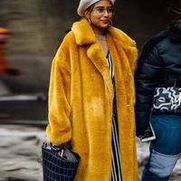 Manteau trench pour femme avec col en vison, épais, long, rembourré, en peluche, vente en gros directe du fabricant, coupe ajustée