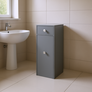 Mueble de Almacenamiento Lateral para Baño, Metálico, Independiente, Ahorra Espacio, Estantes Prácticos - Product Image 2