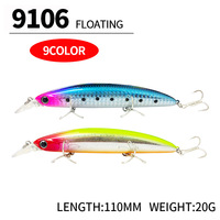 Aotuo Leurre Minnow Flottant Réaliste 110mm 20g pour Pêche en Eau Douce, Lancer Longue Distance, Idéal pour la Pêche au Bar et au Culter - Vente Chaude