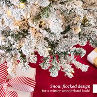Nouvel arbre de Noël artificiel pré-éclairé blanc chaud de haute qualité, floqué, aspect réaliste, montage facile, utilisation intérieure/extérieure