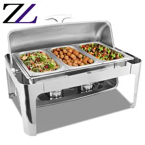 Tabletops Bữa Ăn Tối Chauffe Nourriture Chaffers Buffets Thực Phẩm Sưởi Ấm Shafing Món Ăn Điện Nhiên Liệu Buffet Wedding Chafing Món Ăn