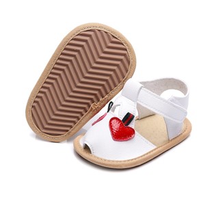 Sandali per primi passi, scarpe con suola morbida antiscivolo con ciliegie a forma di cartone animato - Product Image 4