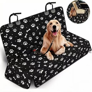 Funda de Asiento de <span class=keywords><strong>Coche</strong></span> para Perro, Diseño Moderno con Estampado de Huellas, Acolchada, Impermeable, Antiarañazos, Lavable - Product Image 2