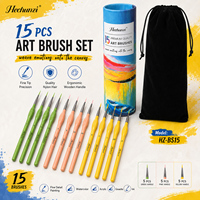 Fournitures artistiques, ensemble de pinceaux de peinture pour artistes professionnels, 15 pièces, synthétiques, personnalisés, colorés, manche en bois triangulaire, pinceaux de peinture miniatures