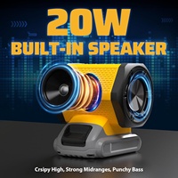 Speaker Bluetooth Nirkabel Portabel Cocok untuk Baterai DeWALT 20v Max dengan Pengisian Daya USB-A/C untuk Lokasi Kerja, Berkemah & Pesta