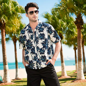 卸売 夏 半袖 カーディガン カジュアル ハワイアン ルーズ カスタム メンズ 花柄シャツ 格安 バケーション ビーチ ストリートウェア シャツ - Product Image 2