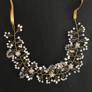 SLBRIDAL Accessori per Capelli da Sposa Fatti a Mano, Vendita Calda, Classici con Cristalli e Perle, Fascia per Capelli, Copricapo Nuziale - Product Image 2