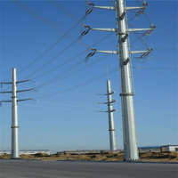 Poteau électrique pour la distribution d'énergie, poteau utilitaire en acier pour ligne aérienne, galvanisé à chaud, durée de vie antirouille de 30 ans