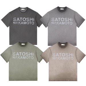 T-shirt surdimensionné en coton lourd 100% avec lavage vintage, style Crypto Fashion Phygital Techwear Hip Hop Streetwear pour hommes SATOSHI <span class=keywords><strong>NAKAMOTO</strong></span> - Product Image 3