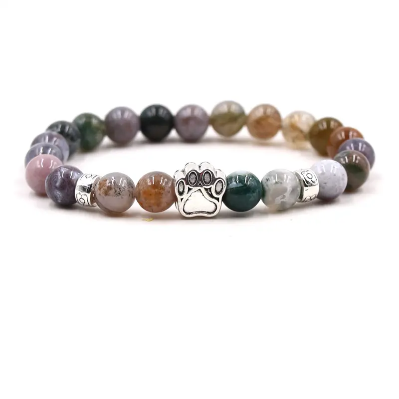 hot natural tiger eye white pine agate stone foot bracelet men's women's elastic beaded