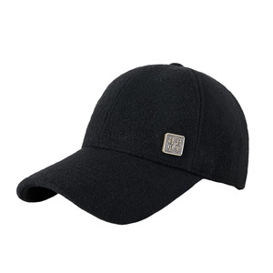 Chinese Style Men's <b>Baseball</b> <b>Cap</b> Black Nonwoven Felt Wide Brim Sun Protection Spring Autumn Wear - Product Image 1