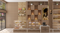 Garage de pâtisserie à donuts, Design d'intérieur, comptoir du café, meubles d'usine