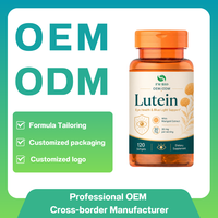 Gélules de lutéine OEM |   Capsules d'extrait de marigold à la lutéine 20 mg, personnalisées pour les compléments alimentaires et les boissons, OEM ODM, marque privée