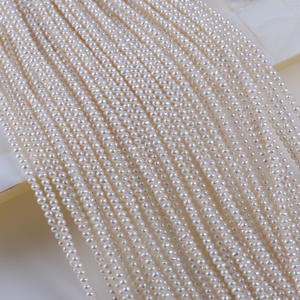 Collier de perles de riz en fil de perles d'eau douce naturelles de 3-4 mm, petites perles lâches pour accessoires de bijoux DIY, semi-finis, vente en gros - Product Image 3